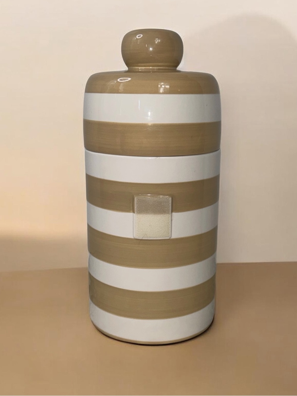Happy Everything Coton Colors Neutral Stripe Mini Canister Retired